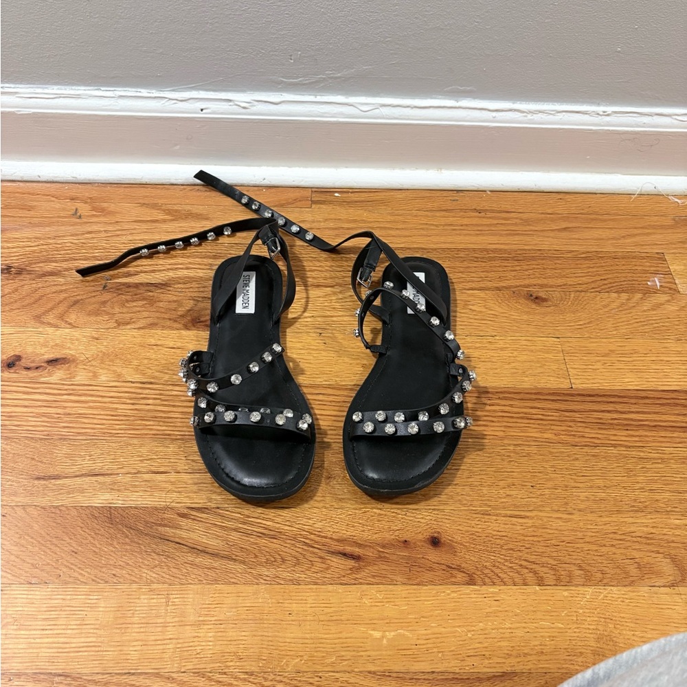 Steve Madden Black Studded Sandals